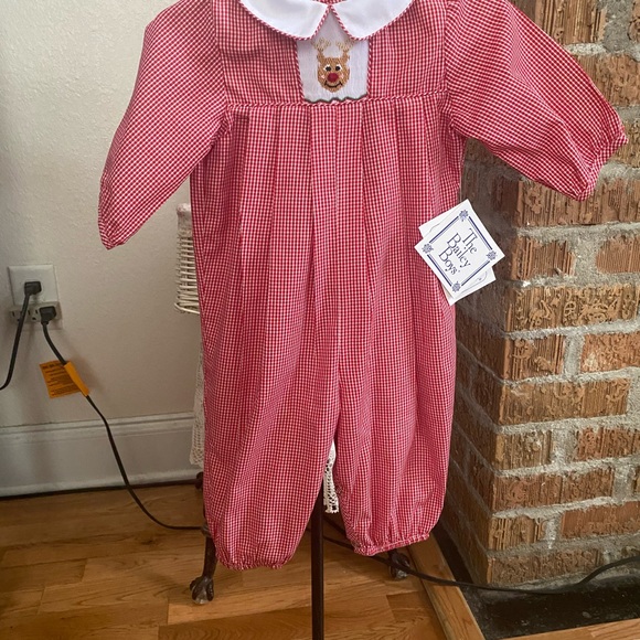 NWT The Bailey Boys Infant Christmas Smocked Long all size 6 months - Picture 3 of 16